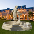 Egypt cream outdoor marble pouring water lady fountain sculptures
